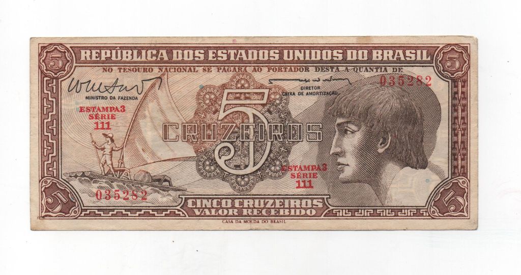 BRASIL DEL AÑO 1961-62 DE 5 CRUCEIROS